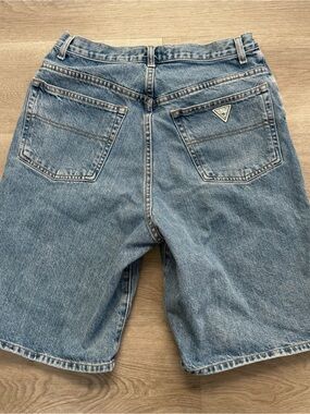Vintage 90s Y2K Guess Blue Denim Jean Shorts Mens 32 USA Skater 11” Inseam